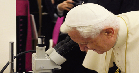 9-POPE-BENEDICT-WITH-MICROSCOPE 9-POPE-BENEDICT-WITH-MICROSCOPE