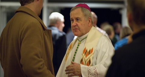 St. Louis archbishop greets parishioners of Ferguson, Mo., Catholic church following Nov. 24 prayer service