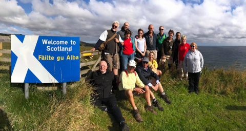 Pilgrimage arrives at the Scottish border