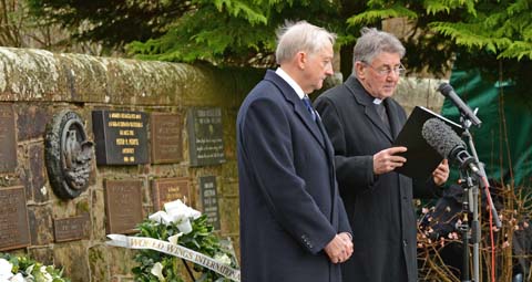 30th Anniversary of the Lockerbie Disaster, 21st Dec 1988, Laying of wreaths at the Memorial in Dryfesdale Cemetery,and mass at Holy Trinity RC, Lockerbie, 21st Dec 2018.Photo by and copyright of Paul Mc Sherry 07770 393960 @Paulmcsherry2